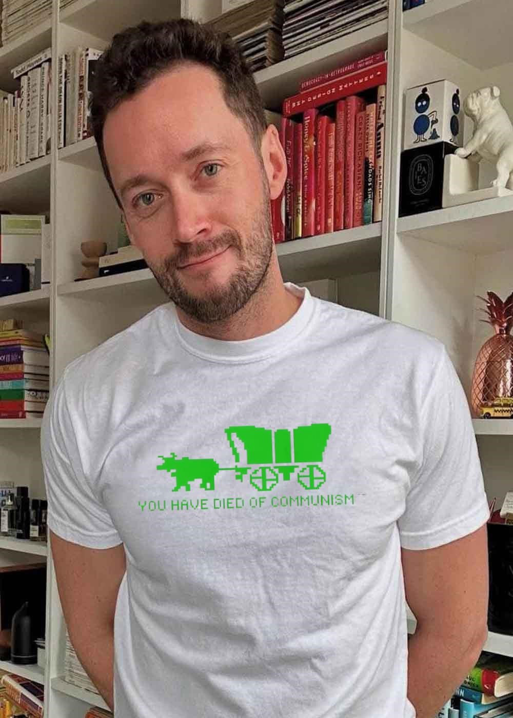 Oregon Trail Wagon You Have Died of Communism T-Shirt