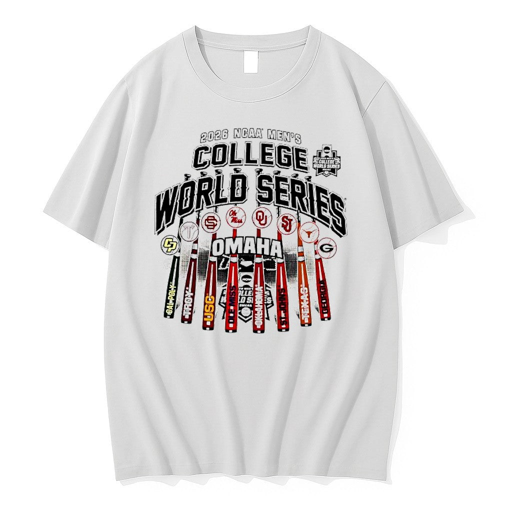 Original 2026 Ncaa Mens College World Series Omaha Baseball Bat Tshirts Jpg Unisex , , , Long Sleeve Tee