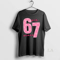 Original 67 Funny Meme 6 7 Pink Script