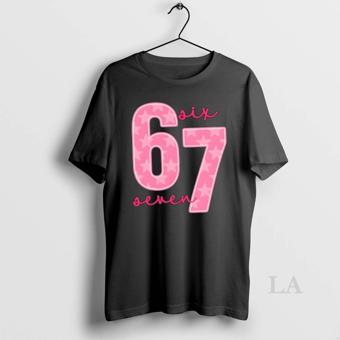 Original 67 Funny Meme 6 7 Pink Script