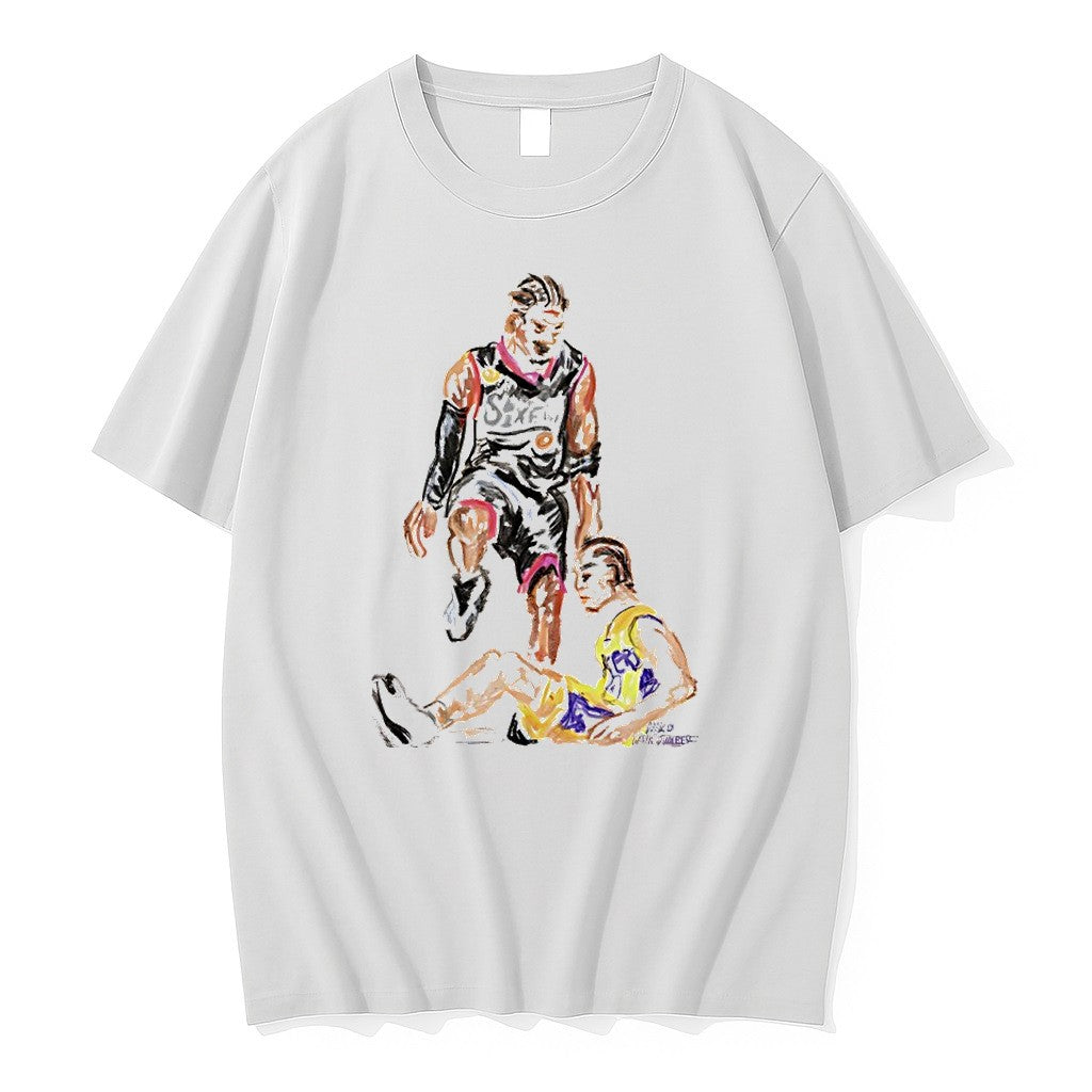 Original Ai Stepover Allen Iverson Step Over Tyronn Lue Art Graphic Tshirts Jpg Unisex , , , Long Sleeve Tee