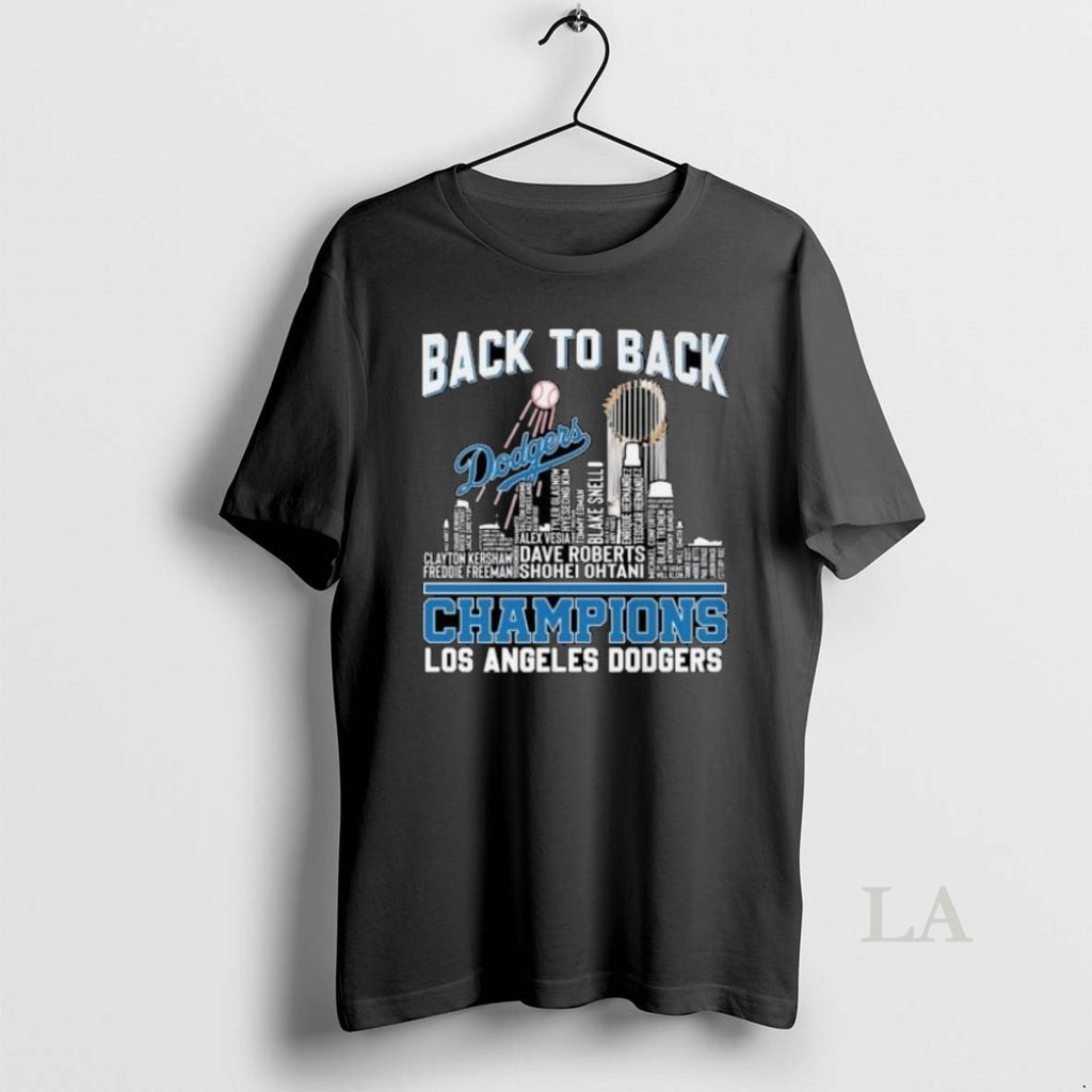 Original Back To Back Champions Los Angeles Dodgers Skyline Names 2025