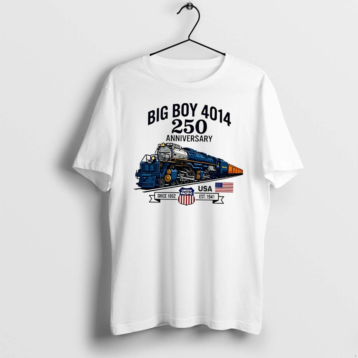 Original Big Boy 4014 Train 250th Anniversary Patriotic American Locomotive Tee Tshirts Unisex , , , Long Sleeve Tee