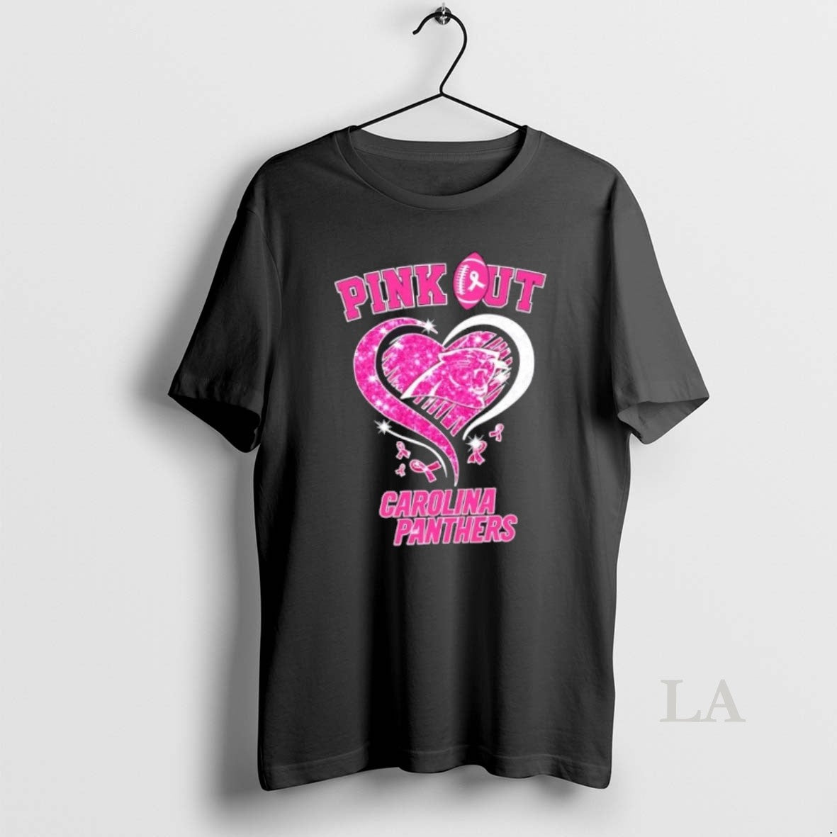 Original Carolina Panthers Football X Pink Out Hearts