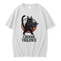 Original Choose Violence Black Cat White Tshirts Jpg Unisex , , , Long Sleeve Tee