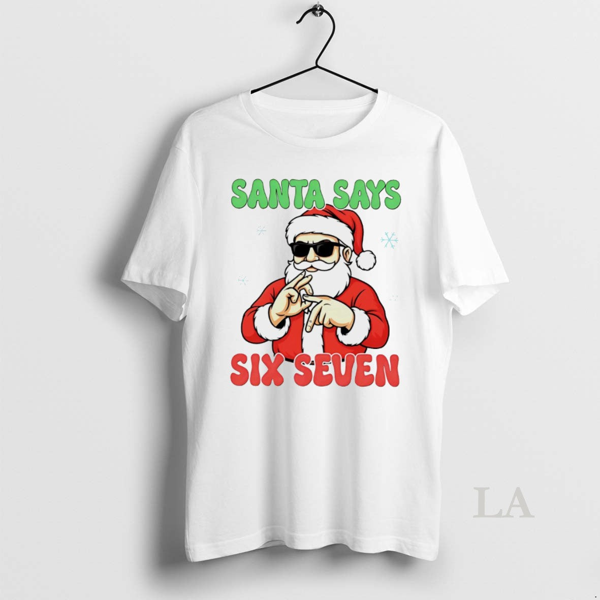 Original Christmas Santa Says Six Seven White