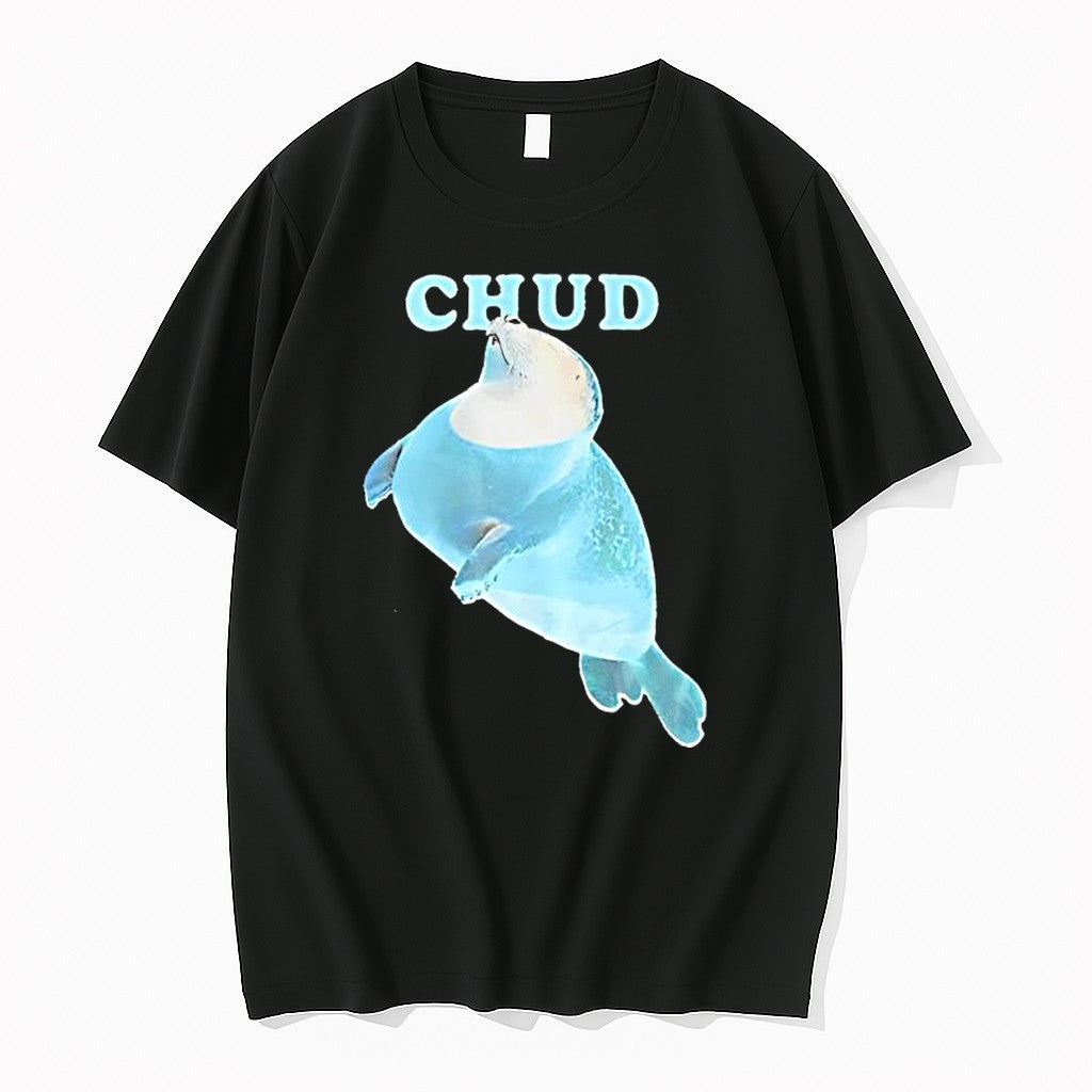 Original Chud Seal Animal Cute Humor Sea Mammal Artwork Blue Sea Creature Funny Tshirts Unisex , , , Long Sleeve Tee