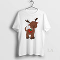 Original Cute Christmas Reindeer Cartoon Illustration White