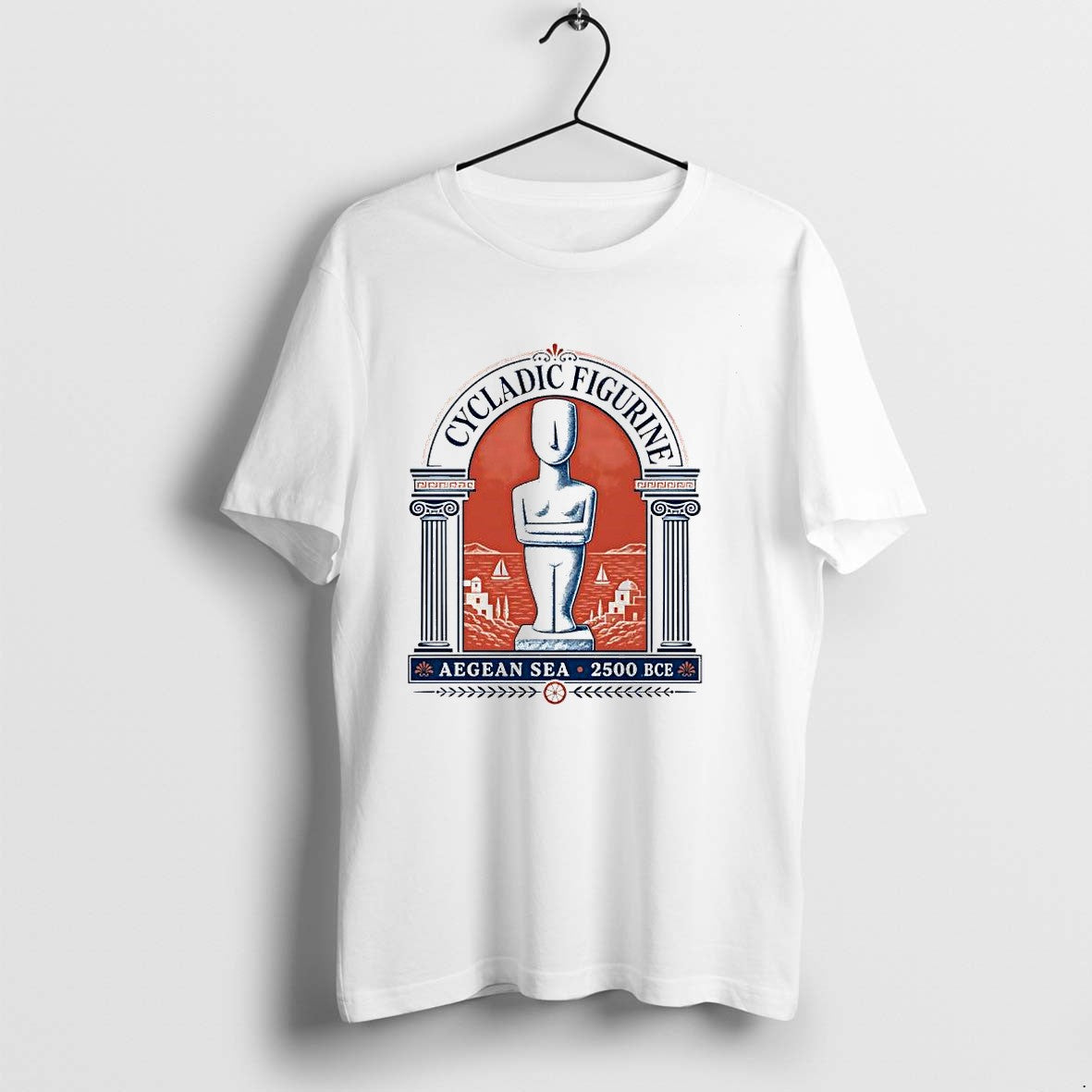 Original Cycladic Figurine Aegean Sea 2500 Bce Greek History Tshirts Jpg Unisex , , , Long Sleeve Tee