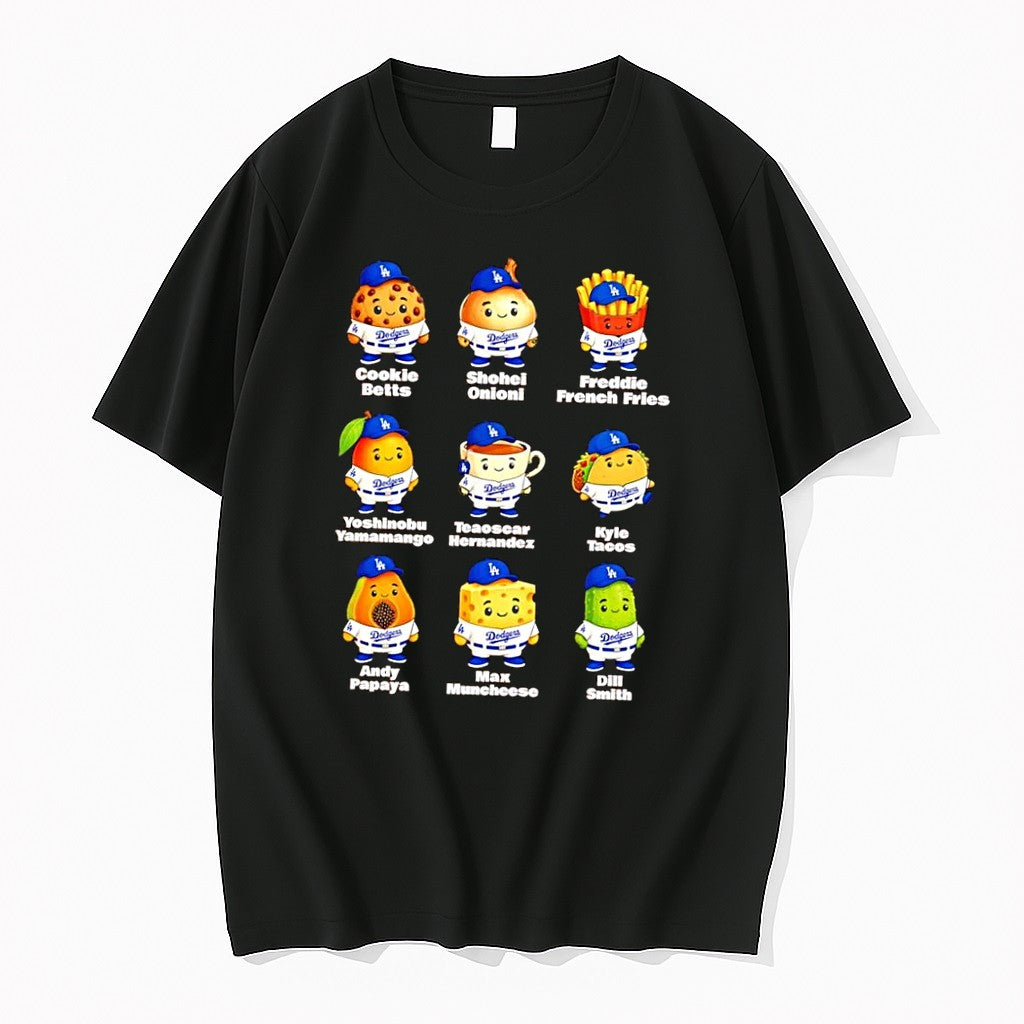 Original Dodgers Mascot Collection Funny Player Food Pun Black Tshirts Jpg Unisex , , , Long Sleeve Tee