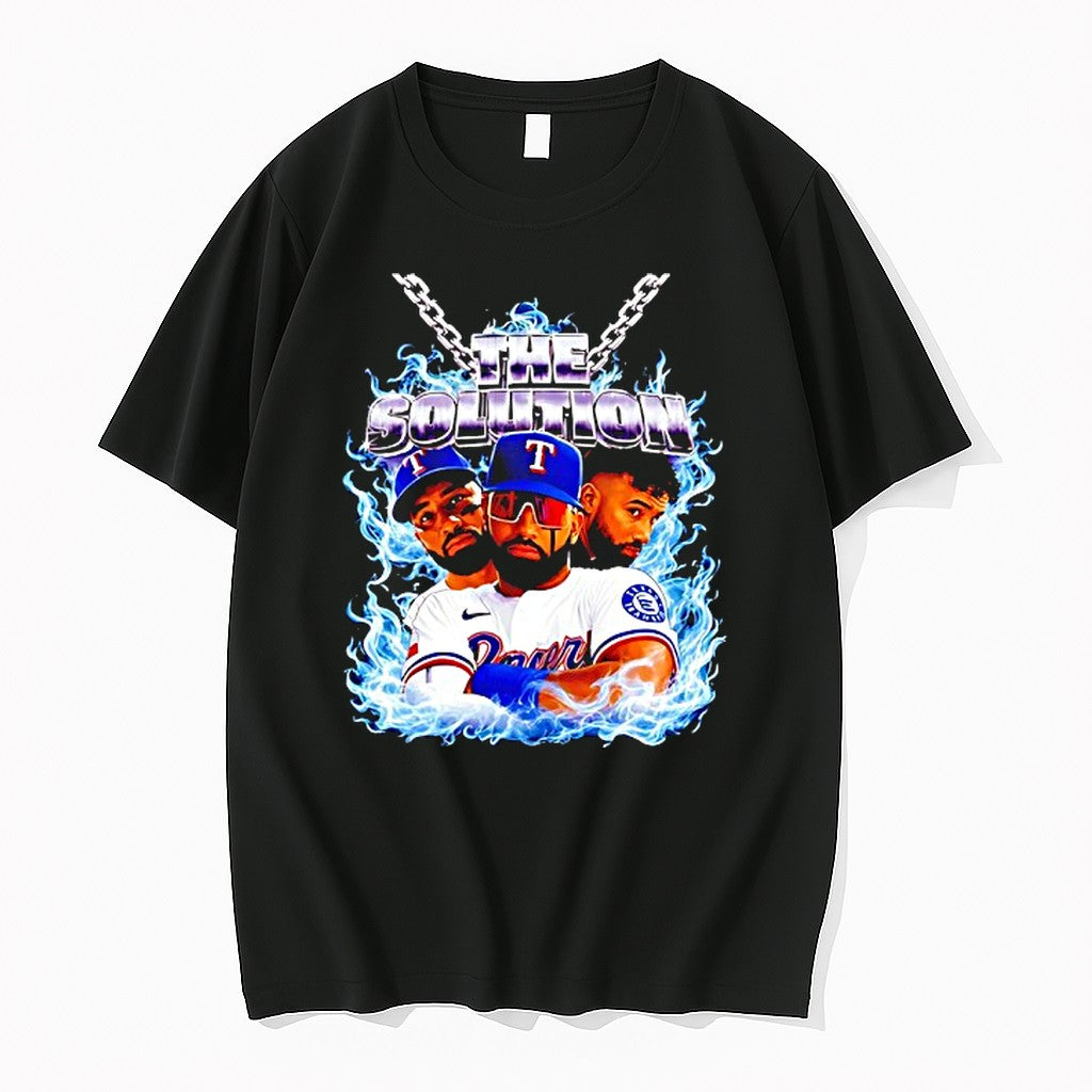 Original Ezequiel Duran The Solution Texas Rangers Tshirts Jpg Unisex , , , Long Sleeve Tee