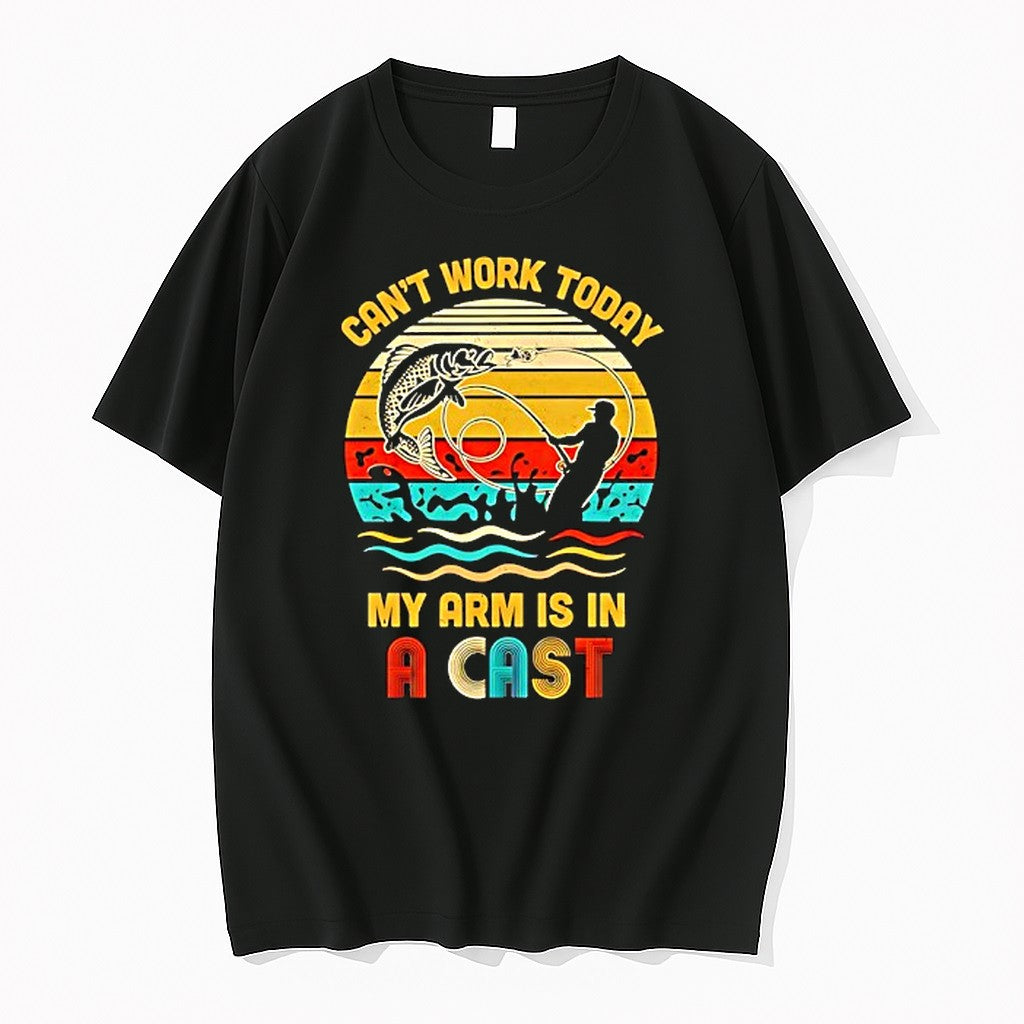 Original Fishing Cant Work Today My Arm Is In A Cast Tshirts Jpg Unisex , , , Long Sleeve Tee