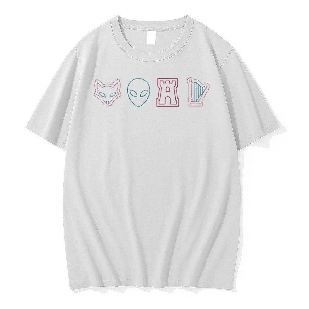 Original Fox Alien Castle Harp Icons Design Art Spurs Basketball Tshirts Jpg Unisex , , , Long Sleeve Tee