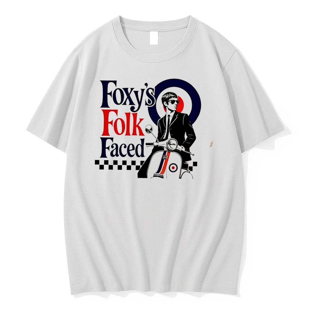 Original Foxys Folk Faced Vintage Tee Tshirts Jpg Unisex , , , Long Sleeve Tee