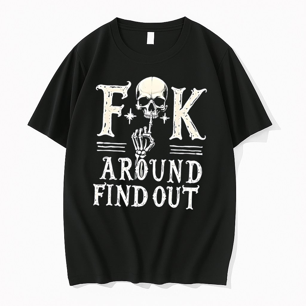 Original Fuck Around Find Out Skull Vintage Tee Tshirts Jpg Unisex , , , Long Sleeve Tee