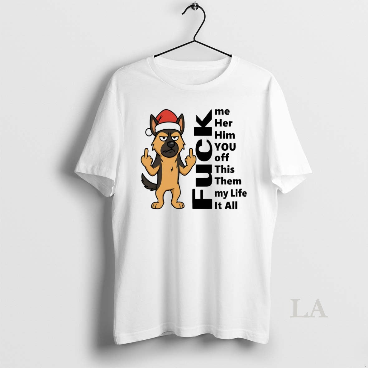 Original German Shepherd Fuck It All Christmas White