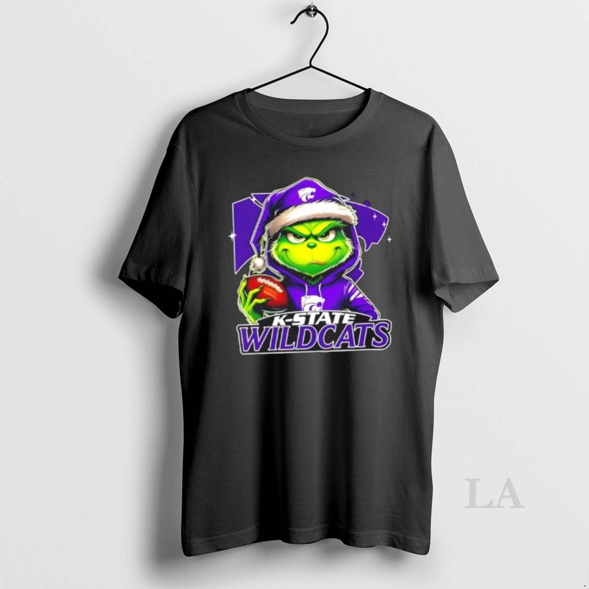 Original Grinch Is Holding A Ball And Smiling At Kansas State Wildcats Fans Christmas