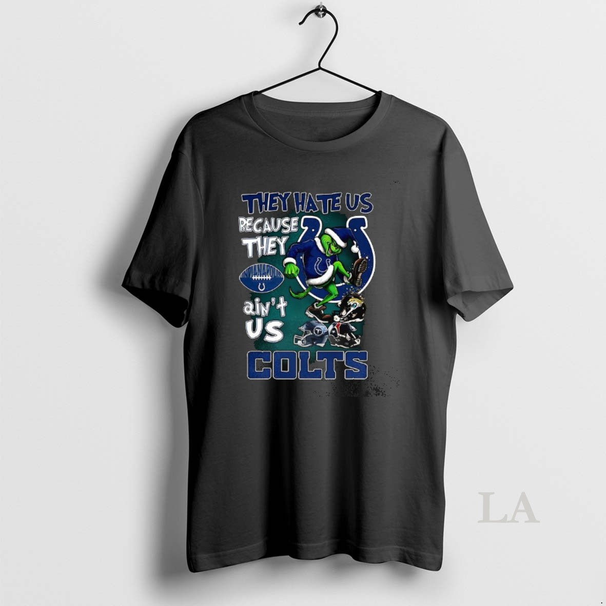 Original Grinch Steps Helmet They Hate Us Because They Aint Us Indianapolis Colts Christmas