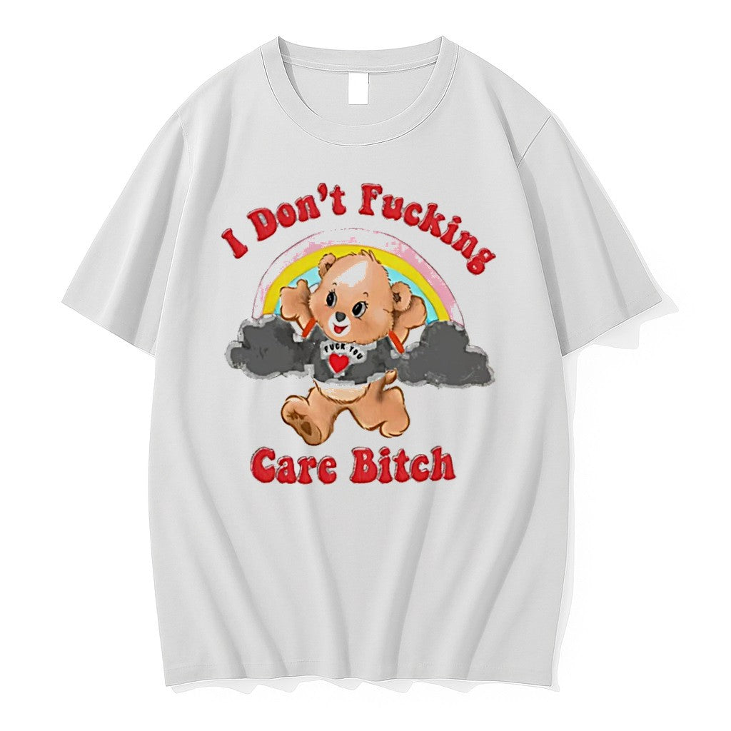 Original I Dont Fucking Care Bitch Cartoon Bear Tee Tshirts Jpg Unisex , , , Long Sleeve Tee