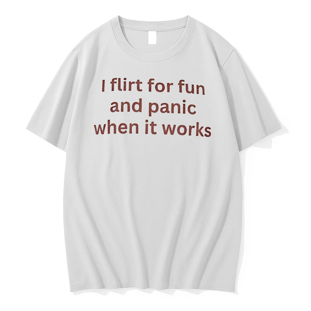 Original I Flirt For Fun And Panic When It Workd Tee Tshirts Jpg Unisex , , , Long Sleeve Tee