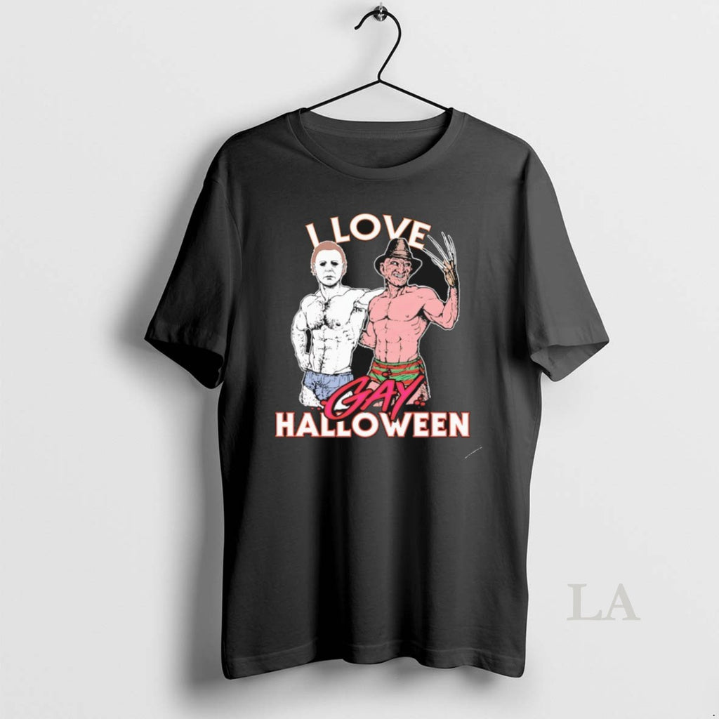 Original I Love Gay Halloween Michael Myers And Jason Voorhees