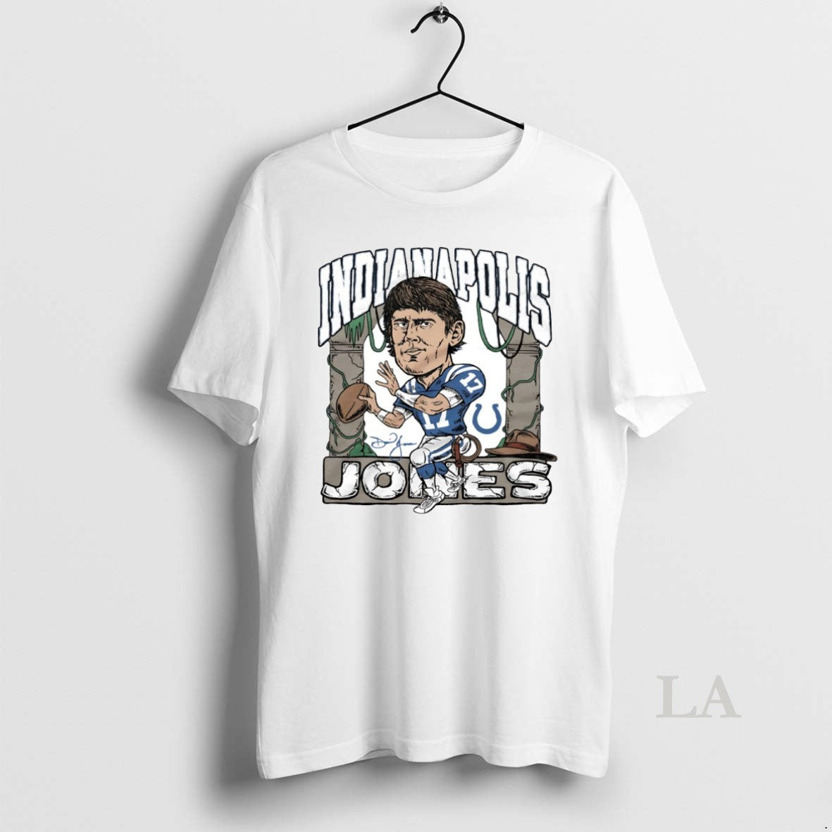 Original Indianapolis Colts Daniel Jones Caricature Signature Circle