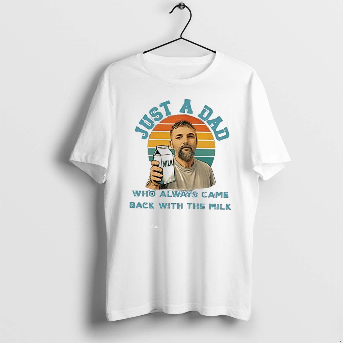 Original Just A Dad Who Always Came Back With The Milk Meme Retro Tee Tshirts Unisex , , , Long Sleeve Tee