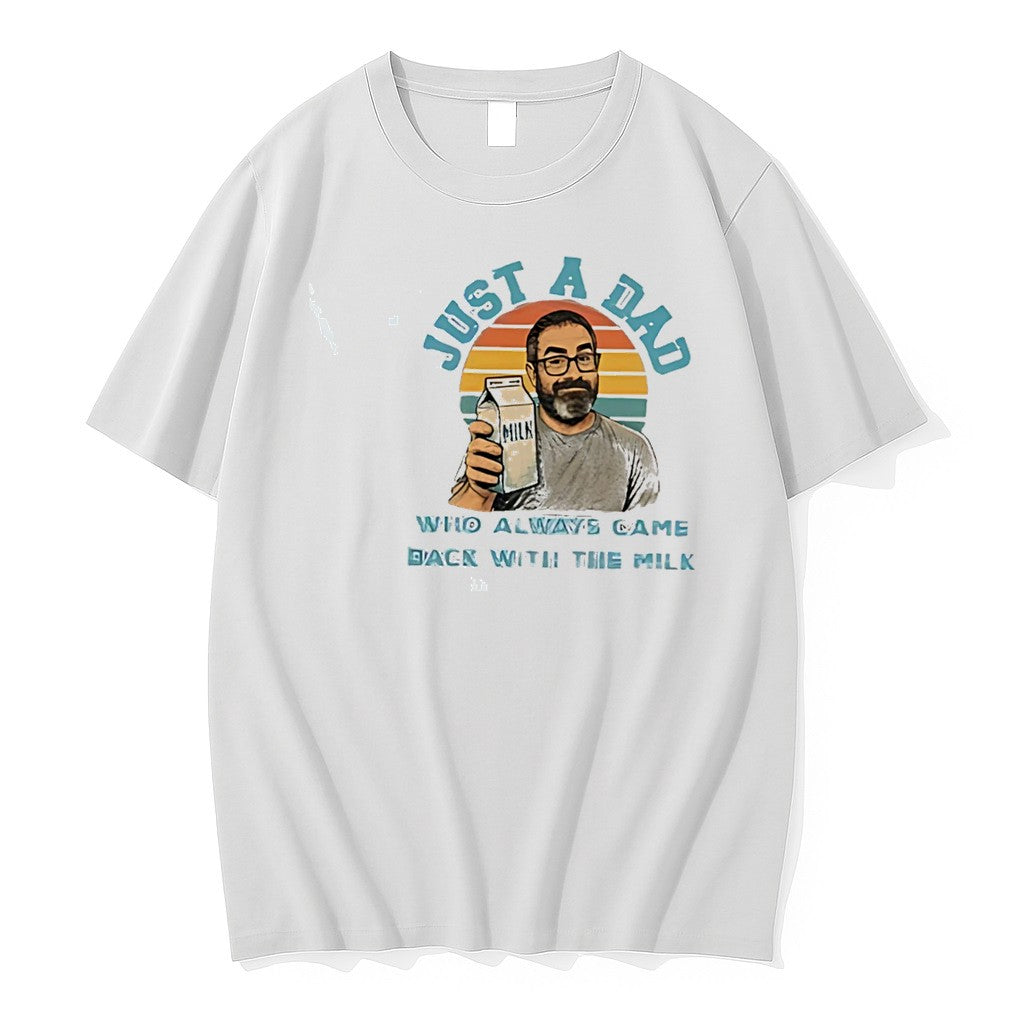 Original Just A Dad Who Always Came Back With The Milk Meme Tee Tshirts Jpg Unisex , , , Long Sleeve Tee