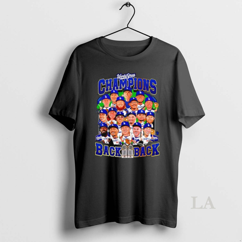 Original Los Angeles Dodgers Back 2 Back Ws Champions Action Cartoon