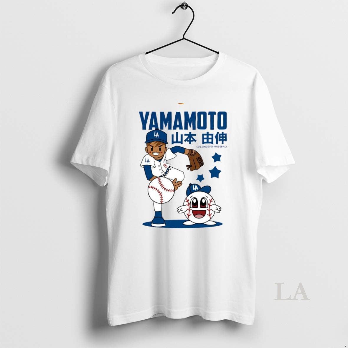 Original Los Angeles Dodgers Yoshinobu Yamamoto Superstar Cartoon Circle