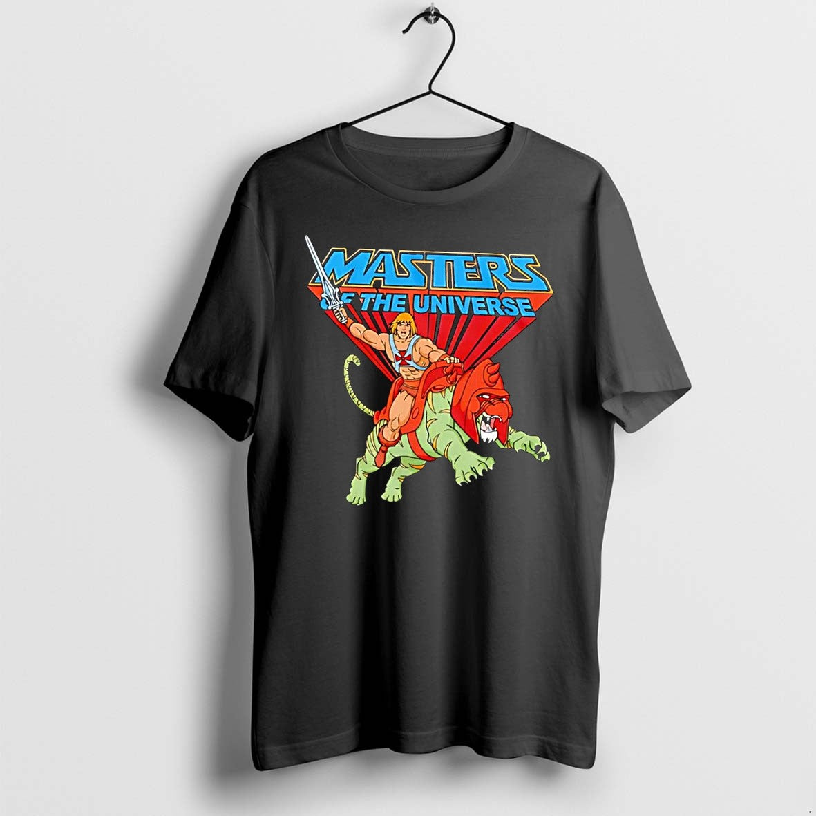 Original Masters Of The Universe He Man Riding Battle Cat Black Tshirts Jpg Unisex , , , Long Sleeve Tee