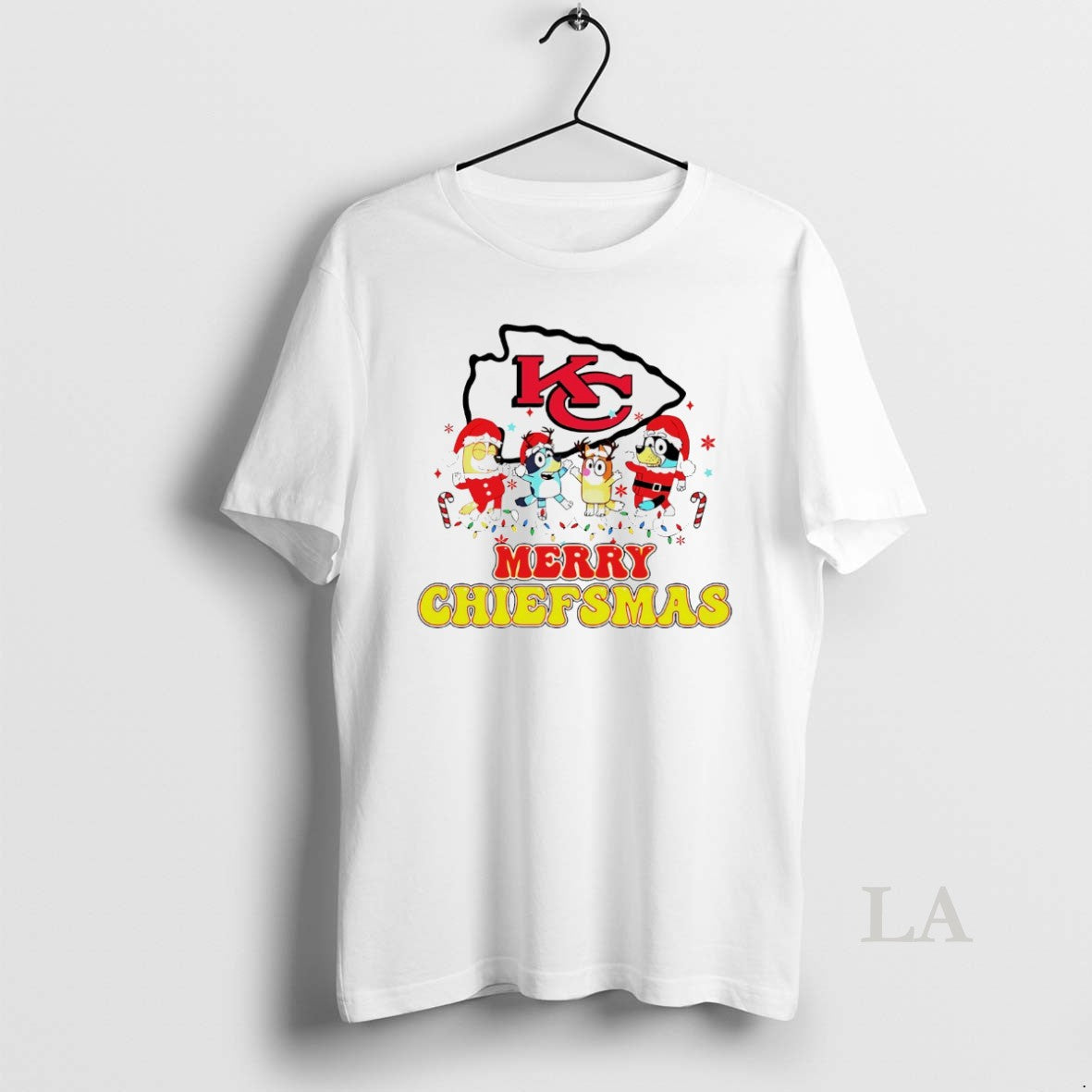 Original Merry Chiefsmas Kansas City Chiefs Christmas Bluey Cartoon White