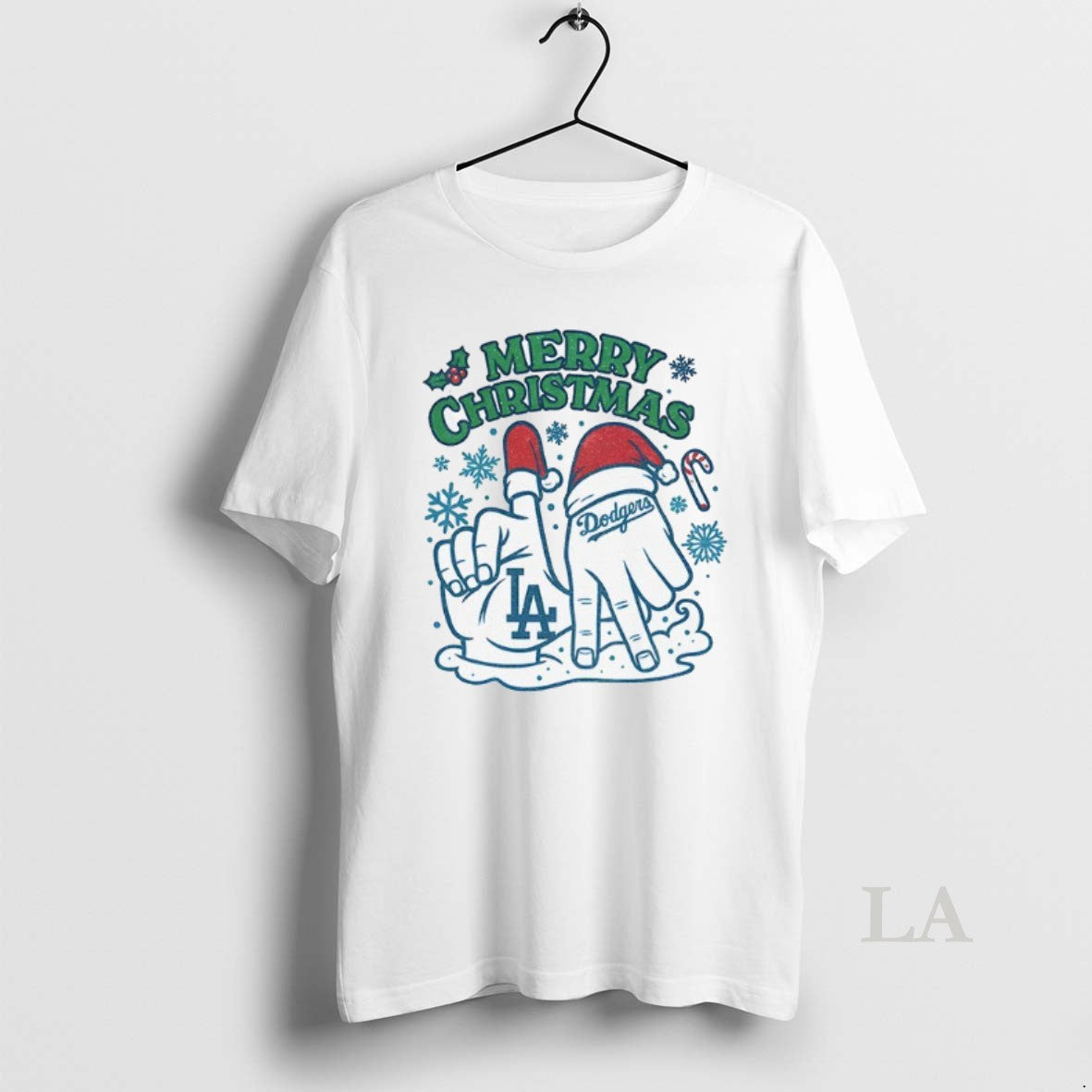 Original Merry Christmas Dodgers Funny Santa Hat La Baseball