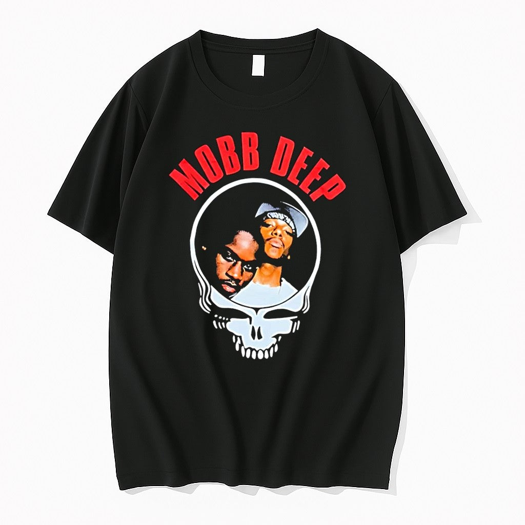 Original Mobb Deep Grateful Dead Steal Your Face Skull Black Tshirts Jpg Unisex , , , Long Sleeve Tee