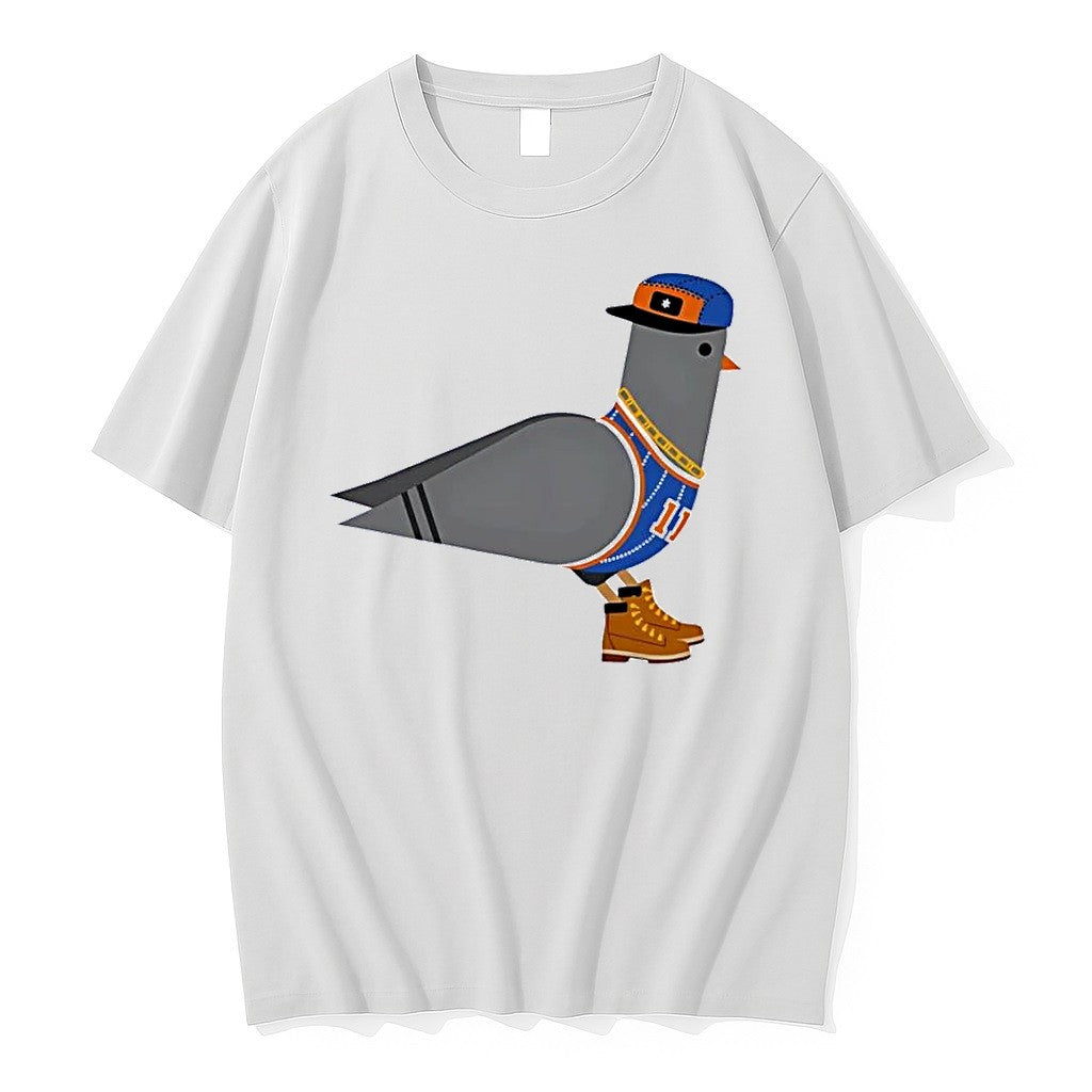 Original New York Basketball Pigeon Wearing Hat Number 11 White Tshirts Jpg Unisex , , , Long Sleeve Tee