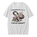 Original No Propaganda Will Make Me Lose My Humanity Snake Rabbit Tshirts Jpg Unisex , , , Long Sleeve Tee