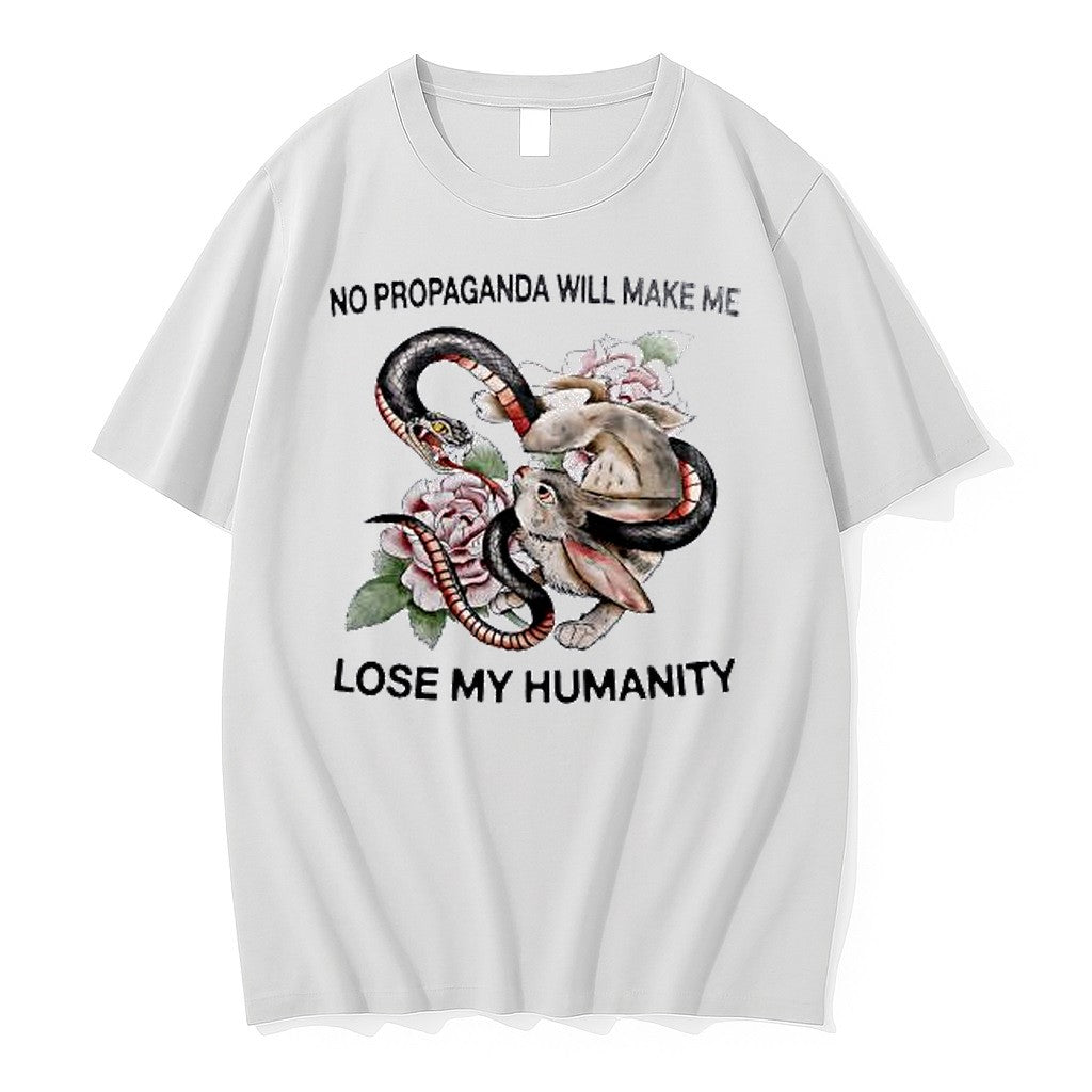 Original No Propaganda Will Make Me Lose My Humanity Snake Rabbit Tshirts Jpg Unisex , , , Long Sleeve Tee