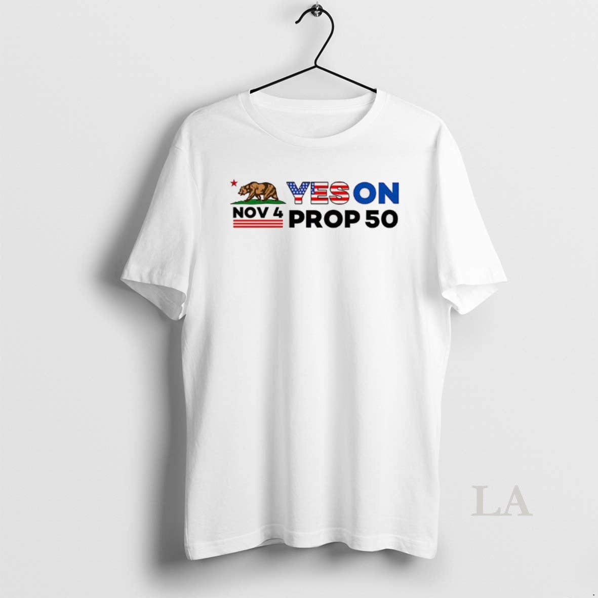 Original Nov 4 Yes On Prop 50 Bear With American Flag