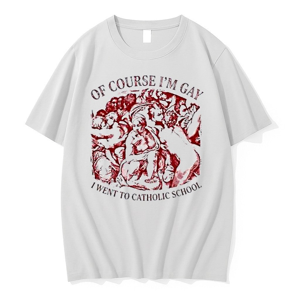 Original Of Course I Am Gay I Went To Catholic School Michelangelo Renaissance Tshirts Unisex , , , Long Sleeve Tee