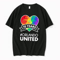 Original Orlando United 10 Years Rainbow Pride Heart Ribbon Black Tshirts Jpg Unisex , , , Long Sleeve Tee