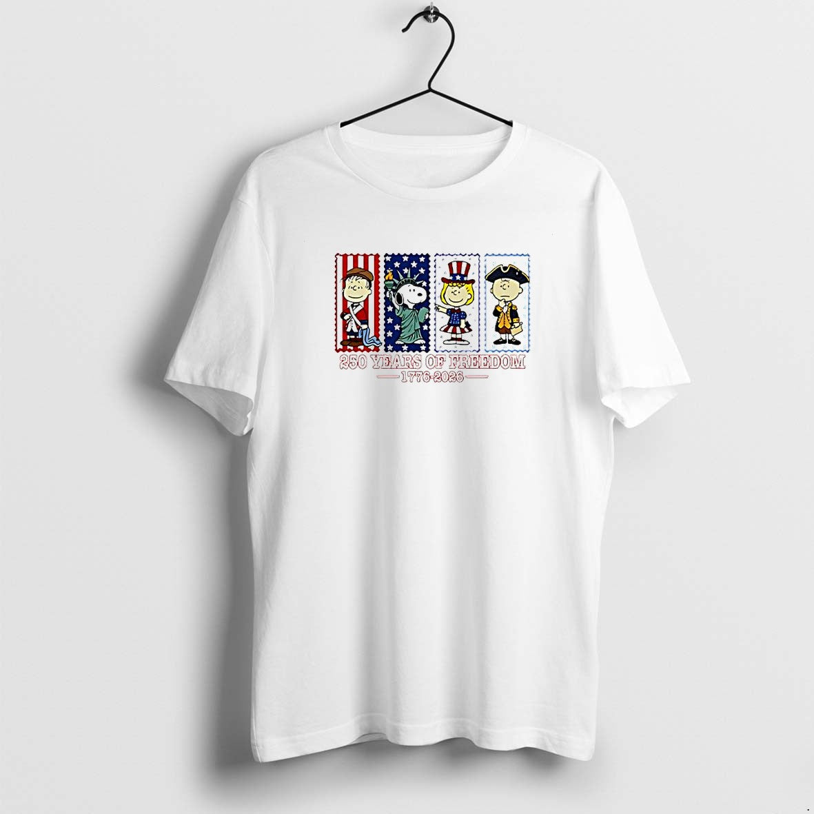Original Peanuts Characters 250 Years Of Freedom 1776 2026 Usa Independence Day Tshirts Unisex , , , Long Sleeve Tee