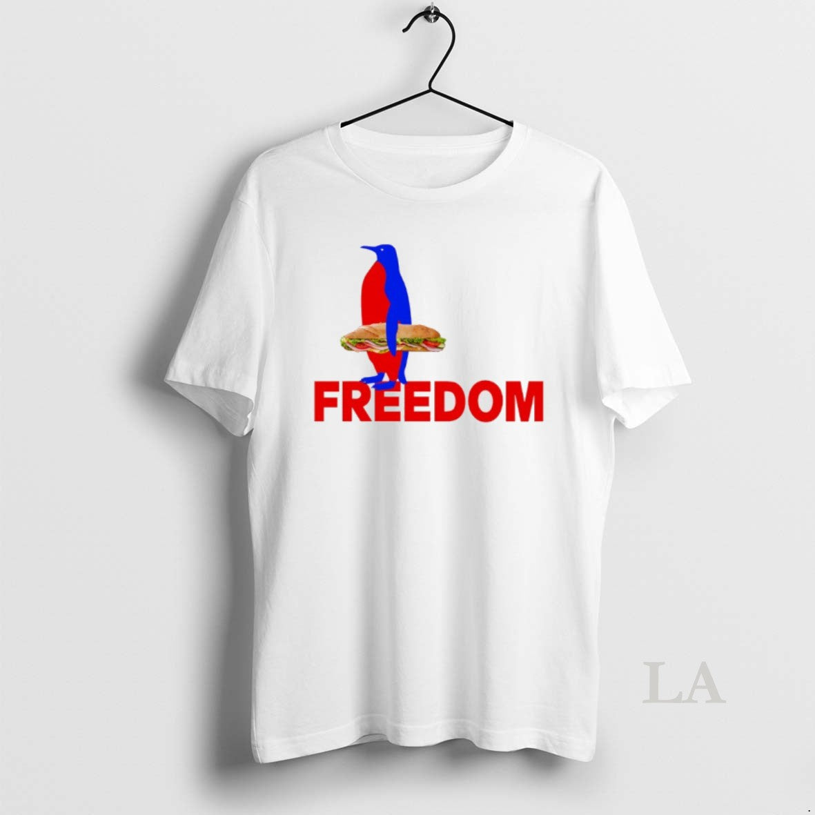 Original Penguin Holding Sandwich Freedom Resist Political