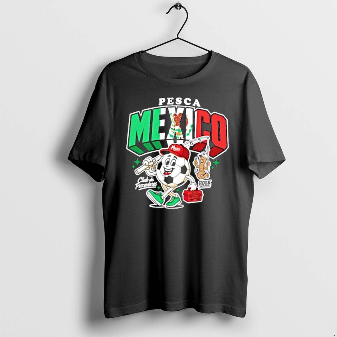 Original Pesca Mexico Club De Pescadores Hook Season Soccer Ball Mascot Fishing Tshirts Unisex , , , Long Sleeve Tee