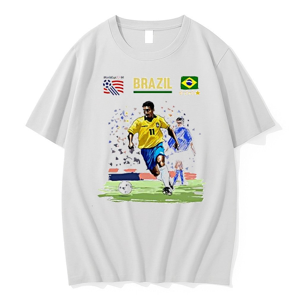 Original Romario Brazil National Team 1994 World Cup Soccer Tshirts Jpg Unisex , , , Long Sleeve Tee