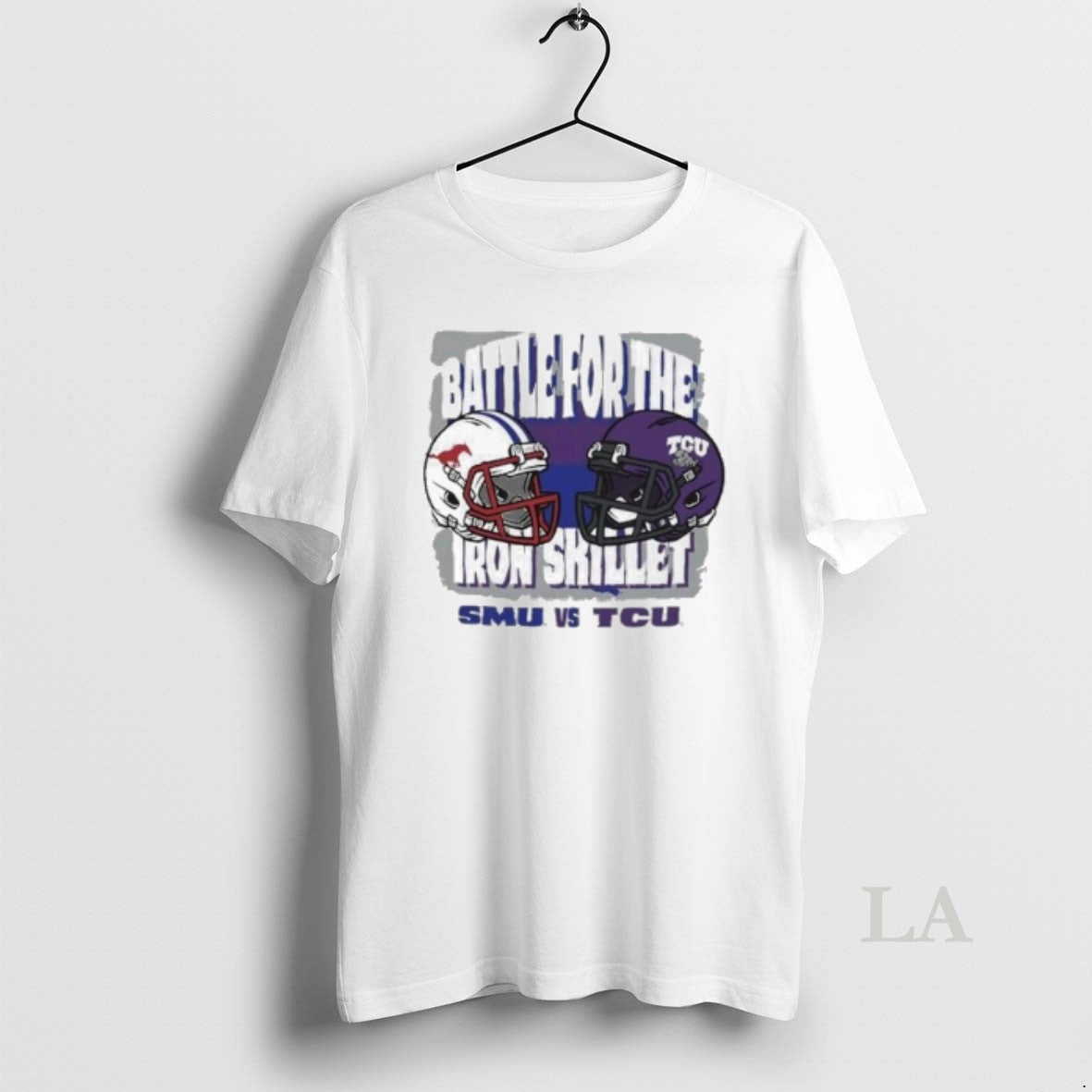 Original Smu Mustangs Vs Tcu Horned Frogs 2025 Battle For The Iron Skillet Helmet