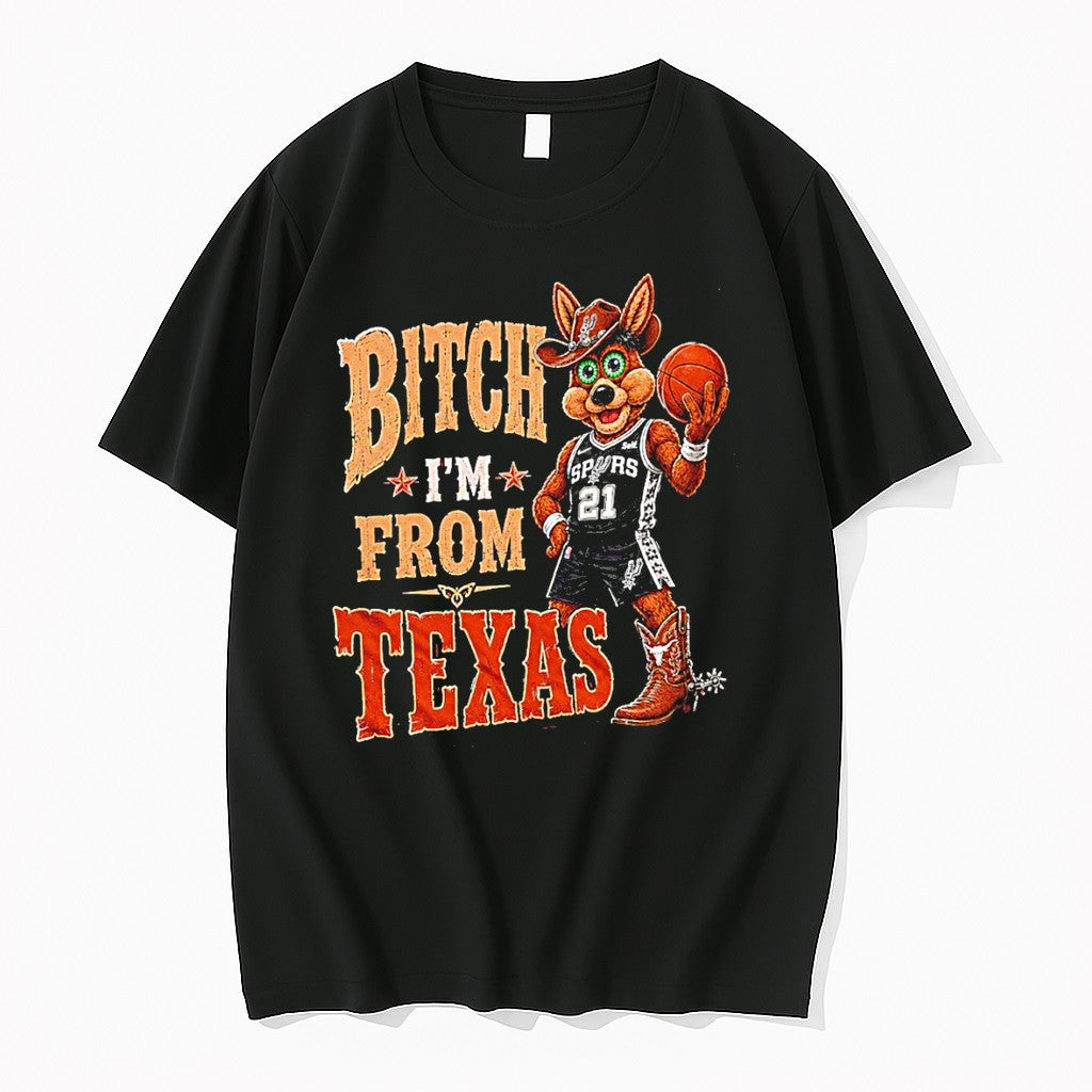 Original San Antonio Spurs Coyote Basketball Fan Bitch Im From Texas Cowgirl Boot Tshirts Unisex , , , Long Sleeve Tee
