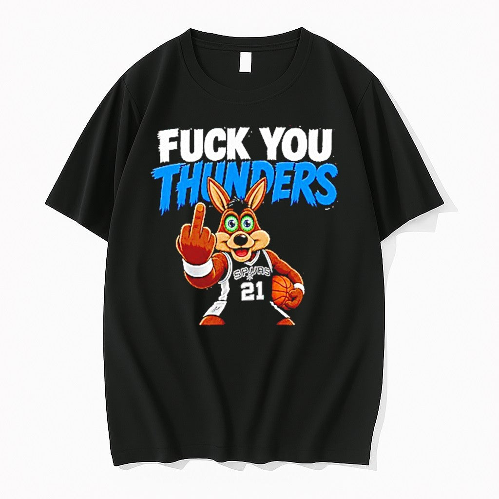 Original San Antonio Spurs The Coyote Mascot Middle Finger Fuck You Thunders Tshirts Unisex , , , Long Sleeve Tee