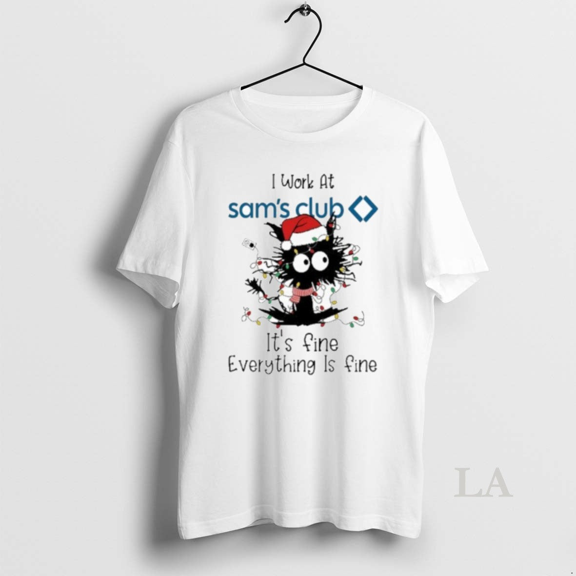 Original Santa Black Cat Light X Sams Club Logo Its Fine Everything Is Fine