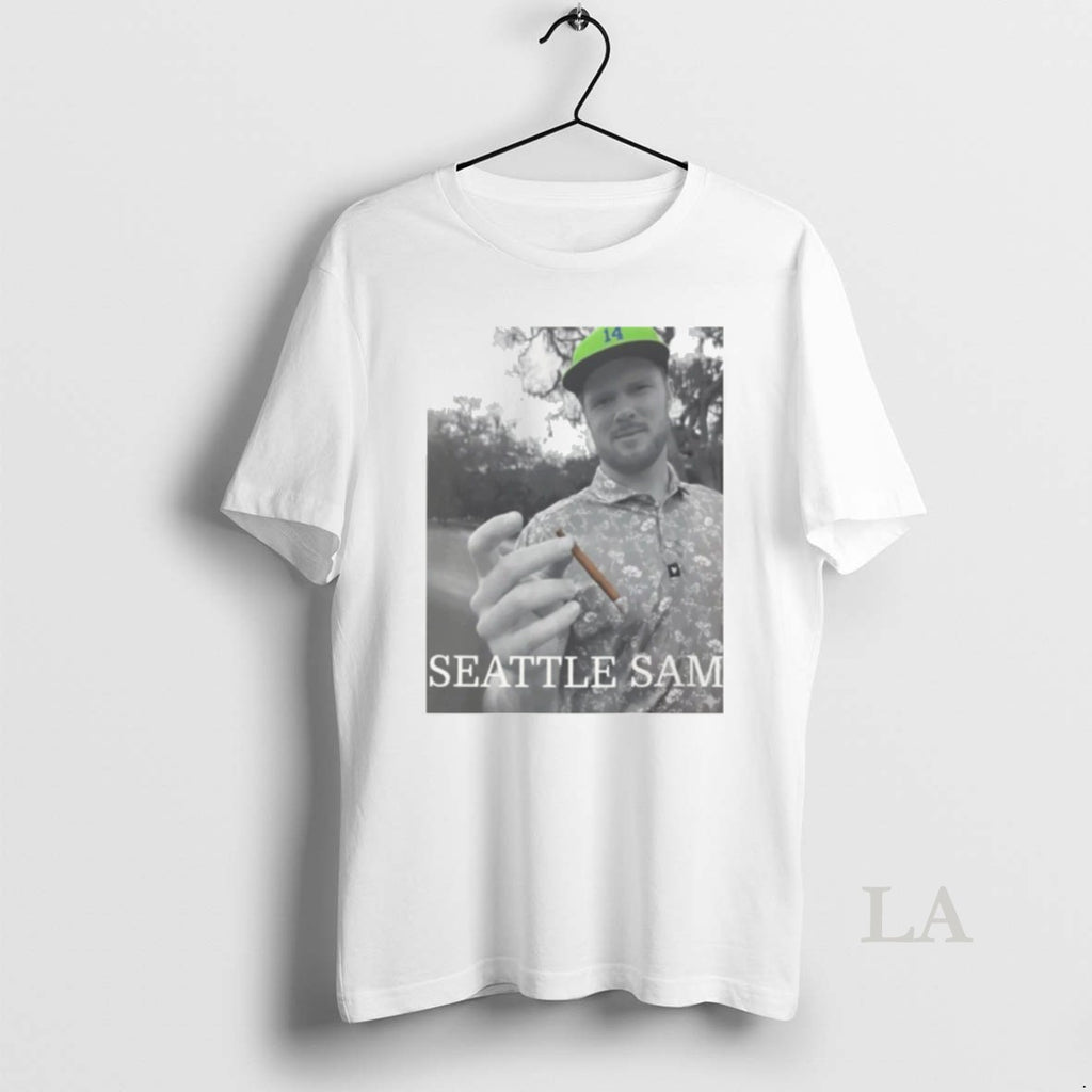 Original Seattle Sam Football Photo Darnold Qb Graphic Smoking Sam
