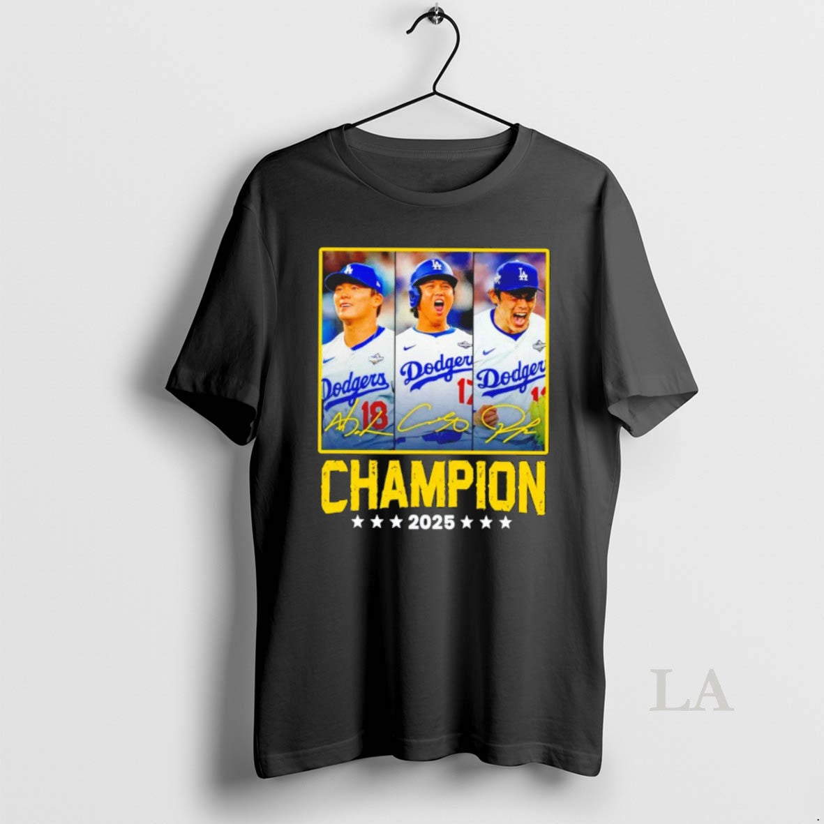 Original Shohei Ohtani Yoshinobu Yamamoto Teoscar Hernandez Los Angeles Dodgers Champion 2025 Signatures